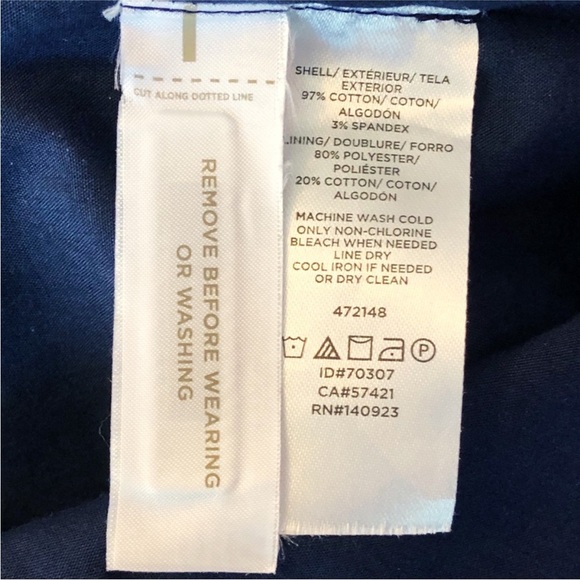 Ann Taylor LOFT Navy Blue & White Stripe Mini Skirt 10 - Picture 3 of 9